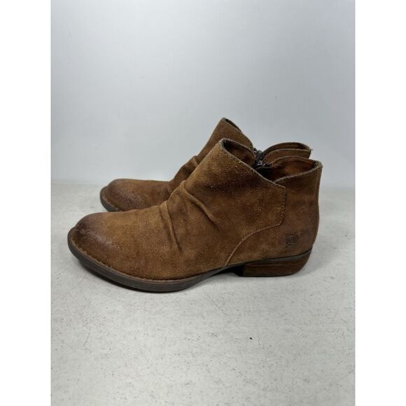 •Born Boc Brown Rust leather Suede zip boots booties women’s size 7 - Picture 4 of 8